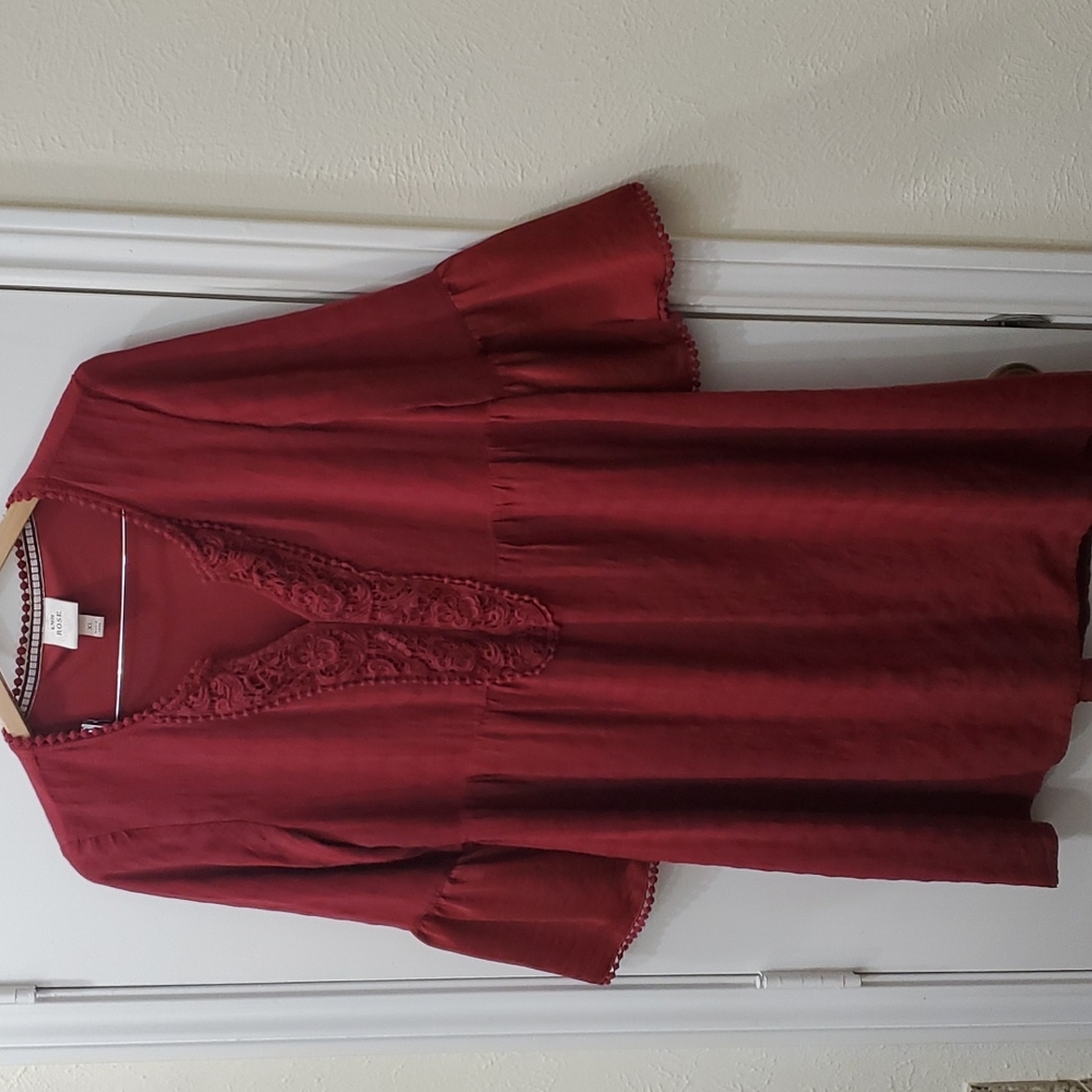 Enhance your wardrobe with this Knox Rose Burgundy Dress! Size XL